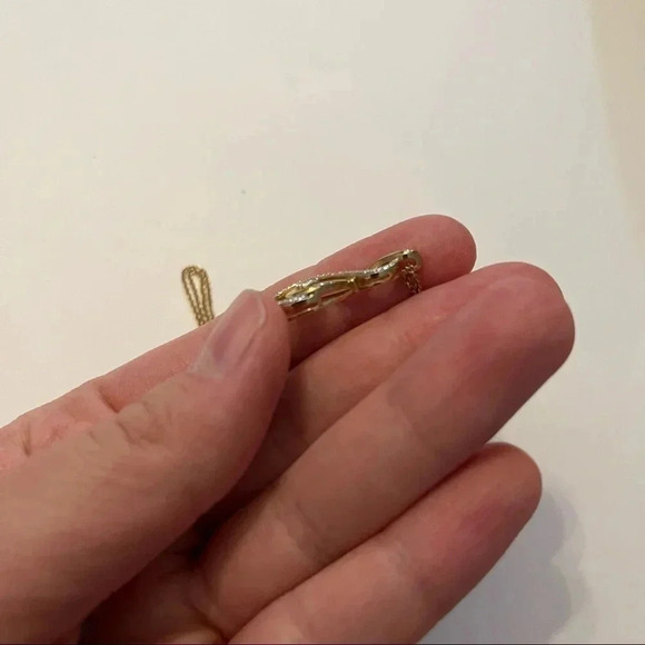 Diamond Swirl Gold Plated 925 Sterling Silver Pendant Necklace 18” Chain - Picture 3 of 8